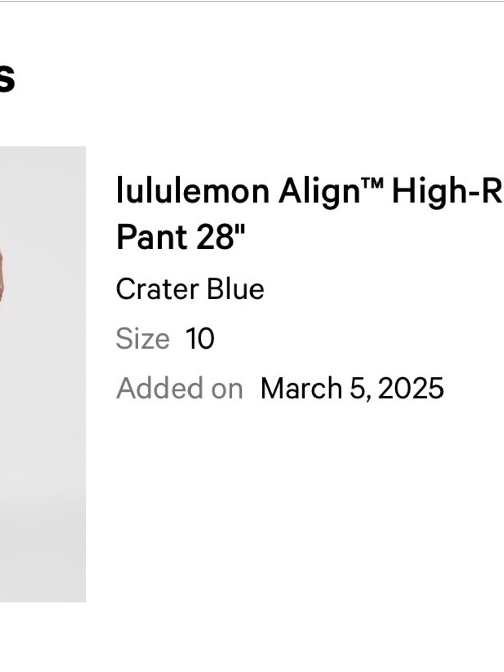 Lululemon Align High-Rise Pant in Crater Blue size 10 - Picture 7 of 7